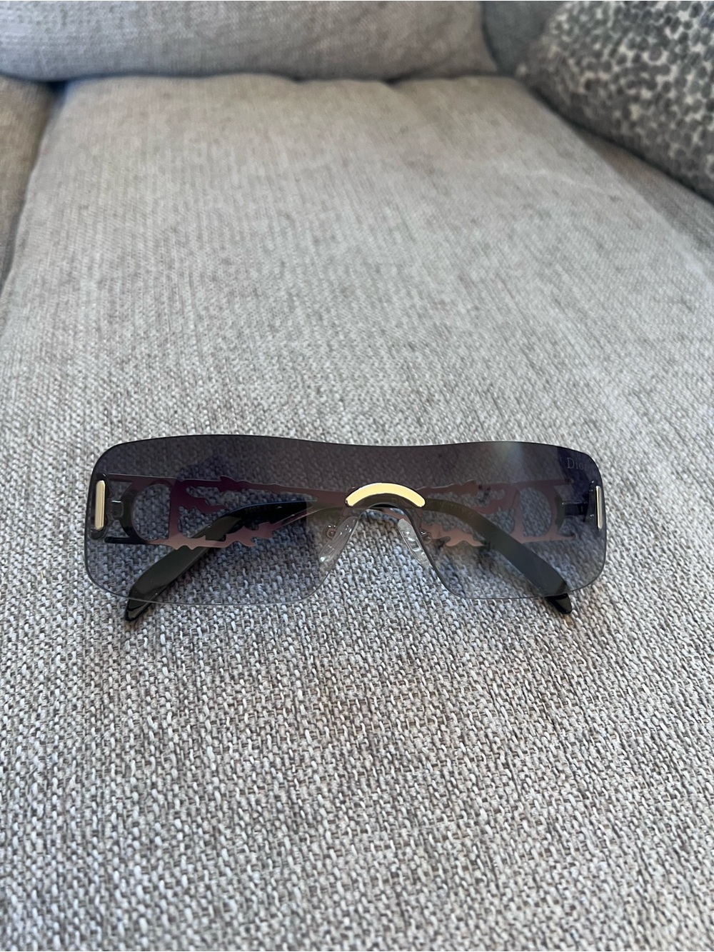 Dior Shield Gradient Rimless Black Lenses Silver Sunglasses - Picture 2 of 6